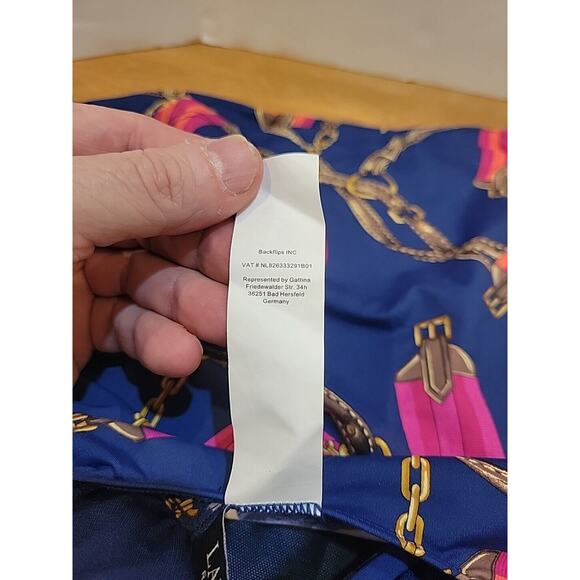 Ralph Lauren Chain Print Gold Embellish Size 10 Tankini Swim Top NWT Black Label - Picture 11 of 11